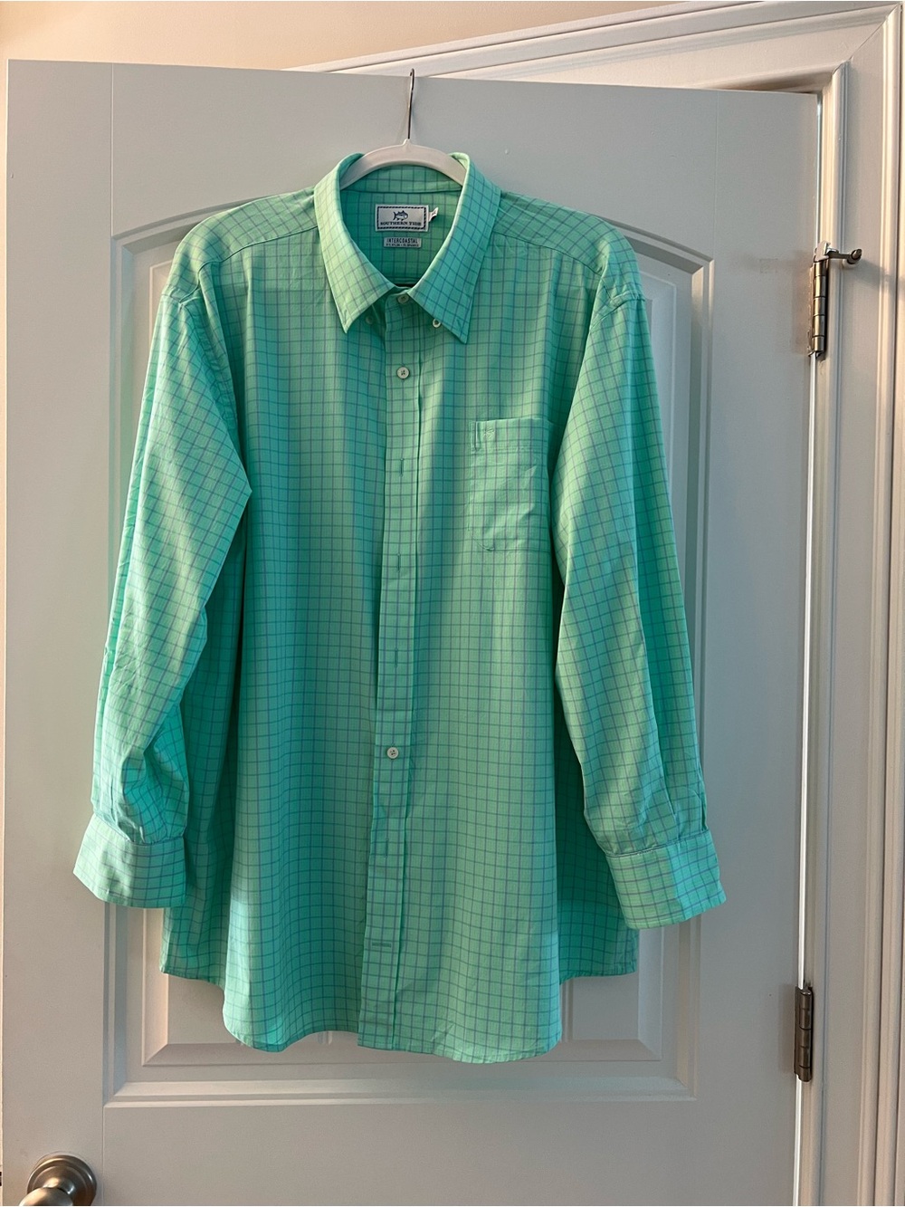 Southern Tide Mint Green Checked Button-Down Shirt